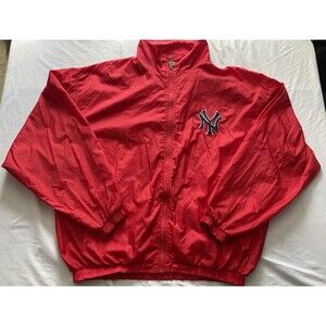 Vintage New York Yankees Pro Player Windbreaker Mens XL Red Nylon MLB
